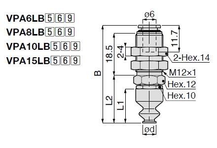 Vacuum Pad, Soft Bellows Type, VPA, One Touch Fitting Type 