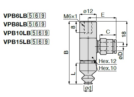 Vacuum Pad, Soft Bellows Type, VPB, One Touch Fitting Type 