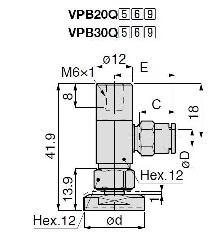 Vacuum Pad Suction Mark Prevention Type VPB One Touch Fitting Type 