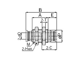 PM Bulkhead Union dimensional drawing* new design