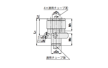 Different Diameter Double Union Y Dimensional Drawing 