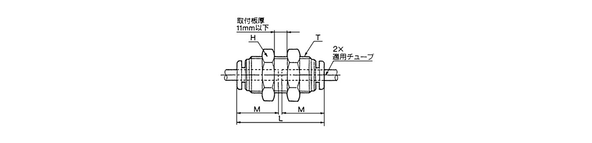 Bulkhead Union: KGE outline drawing 