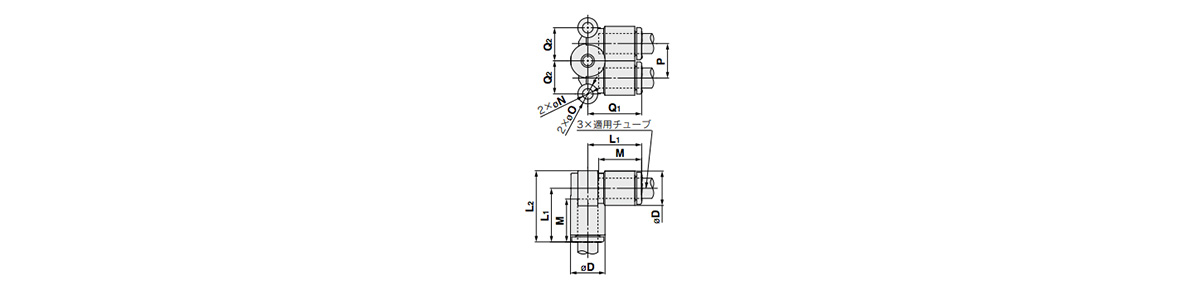 Branch Elbow: KQ2LU outline drawing 