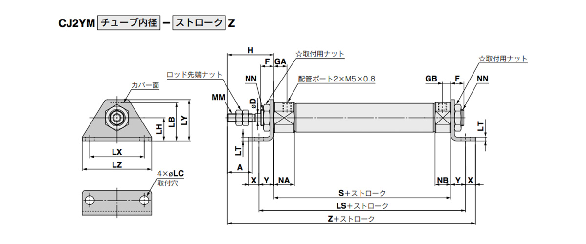 CJ2YM-Z dimensional drawing