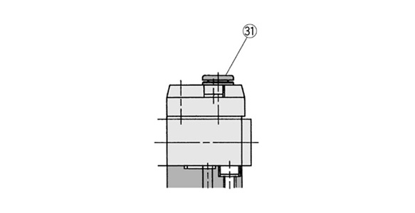 Diagram: built-in single-action fitting