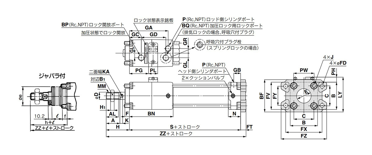 Dimensional drawings: head flange / CLA2G