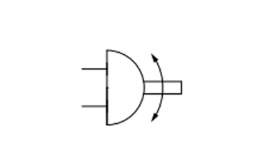 Rotary Table, Rack & Pinion Type JIS symbol