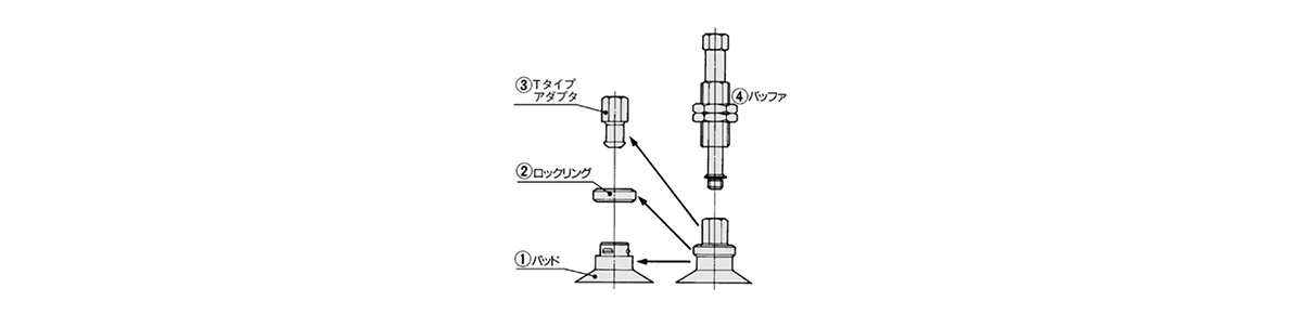 ZPT Series adapter, buffer external appearance / structural drawing