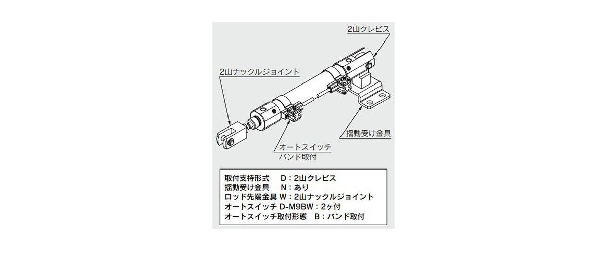 Cylinder model: CDJ2ZD16-60Z-NW-M9BW-B