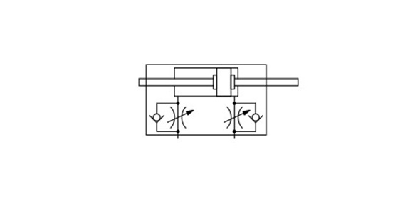 Double acting / double rod, rubber bumper