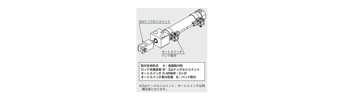 Cylinder model: CDJ2RA16-60Z-W-M9BW-B
