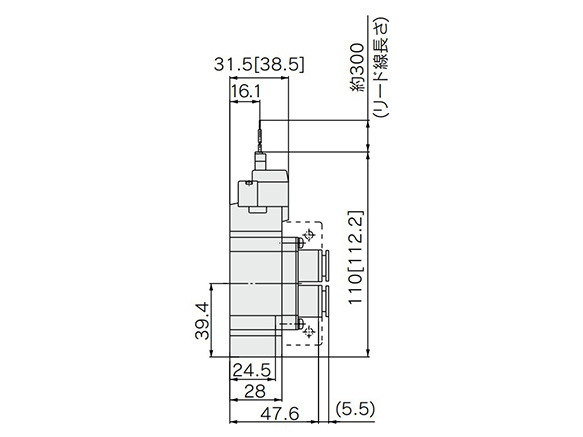 L plug connector (L): SY7120-□L□□-C8/N9/C10/N11□ (-F1/2) dimensional drawing