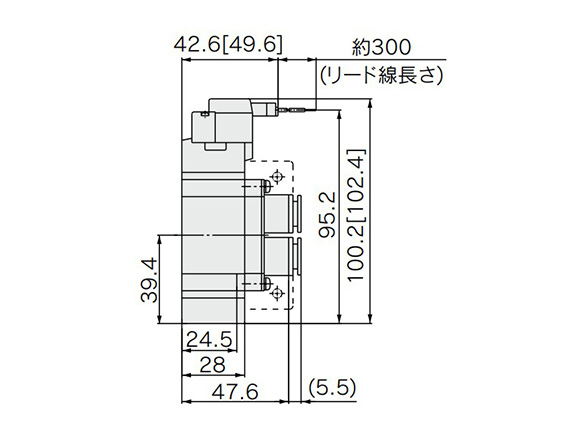 M plug connector (M): SY7120-□M□□-C8/N9/C10/N11□ (-F1/2) dimensional drawing