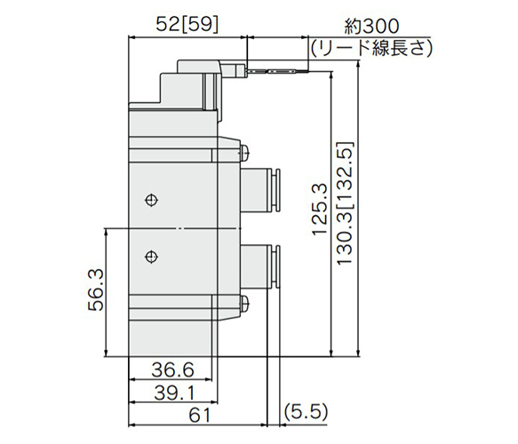 M plug connector (M): SY9120-□M□□- C8/N9/C10/N11/C12□ dimensional drawing