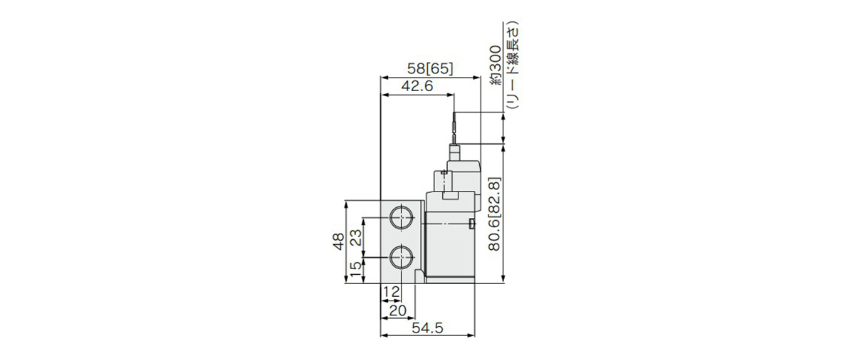 L-type plug connector (L): SYJ7□4-□L□□-(01/02)□ dimensional drawing