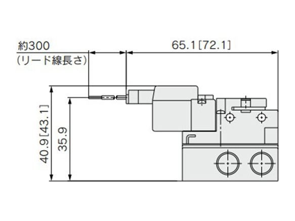 L-type plug connector (L): VQZ115□-□L□1-01 dimensional drawing
