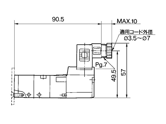 DIN terminal (D): VZ3120-□D□□-M5 dimensional drawing