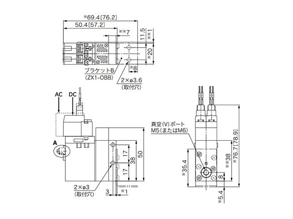 ZX1051-J16LZ-EC | Vacuum Unit, Ejector System ZX Series | SMC 