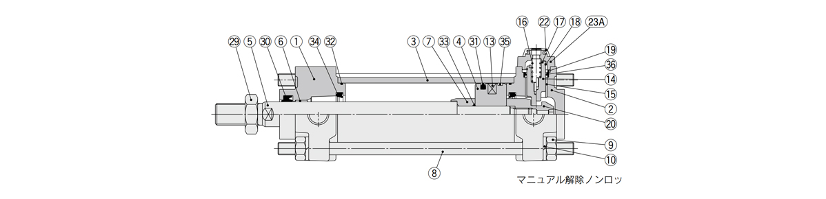 Diagram: CBA2 Series with head lock