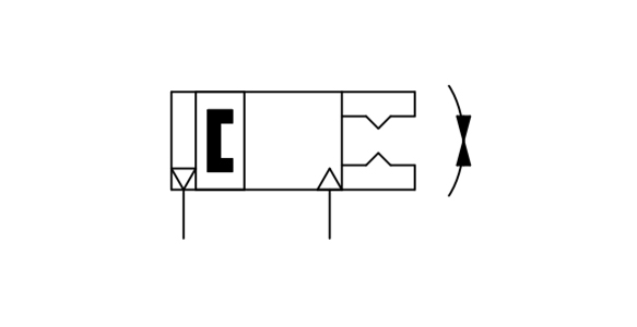 Double acting, outer-diameter grip JIS symbol