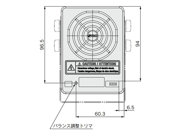 IZF10/IZF10R Series dimensional drawing (back view)