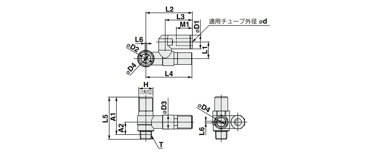 Dimensional Drawing for Metric Sizes