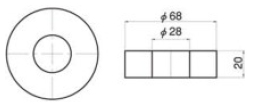 Urethane Resin Bumper for Pipe Frame, drawing