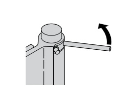 Torque changing method (1. Insert the torque adjustment pin into the hole and rotate to the right)
