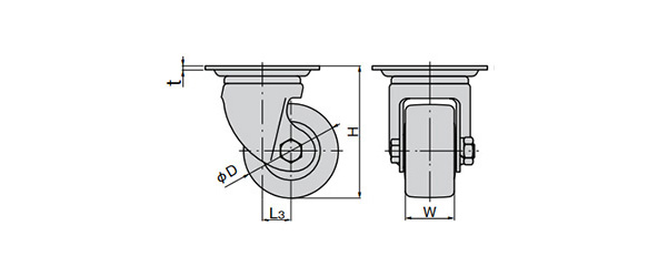 Low-Profile Swivel Caster For Heavy Loads (Without Stopper) K-100HB2: Related images