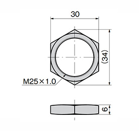 Nut dimensional drawing