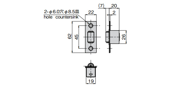 Main body dimensional drawing