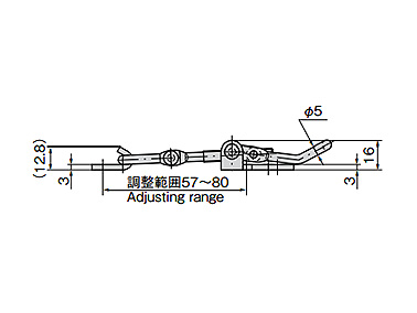 Adjust Fastener dimensional drawing