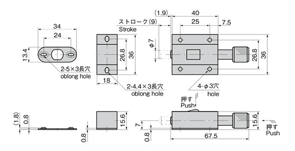 Stainless Steel Push Bolt C-1255: related images