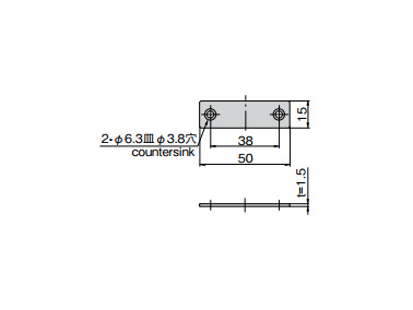 Strike plate dimensional drawing