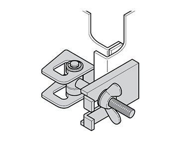 C-1207-1 example of application (Installation on the case and door should be welded. Airtightness between the case and door can be adjusted with the wing nut.)