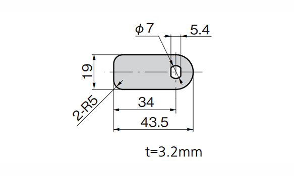 Stopper plate (included) dimensional drawing (mm)